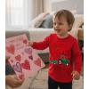 image:imageTstars Kids Tractor and Digger Poppin Valentines Day Shirt  Funny Heart Dab Long Sleeve Tee for Toddlers Boys and GirlsPuff Tractor  Red