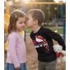 image:imageTstars Kids Tractor and Digger Poppin Valentines Day Shirt  Funny Heart Dab Long Sleeve Tee for Toddlers Boys and GirlsPuff Truck  Black