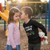 image:imageTstars Kids Tractor and Digger Poppin Valentines Day Shirt  Funny Heart Dab Long Sleeve Tee for Toddlers Boys and GirlsTractor  Black