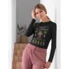 image:imageTstars Mele Kalikimaka Long Sleeve Tshirt Women Hawaiian Ugly Christmas Sweater StyleBlack