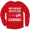 image:imageTstars Gamer Valentine Kids Long Sleeve Shirt Video Game Controller Love Soccer Tee for Boys GirlsHeart Beats  Red