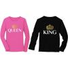 image:imageTstars King amp Queen Matching Couples Valentines Day Idea Gift Long Sleeve TShirtKing Black  Queen Pink
