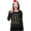 image:imageTstars Mele Kalikimaka Long Sleeve Tshirt Women Hawaiian Ugly Christmas Sweater StyleBlack