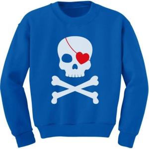 image:imageTstars  Pirate Skull amp Heart Valentines Day ToddlerKids SweatshirtBlue