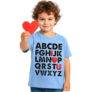 image:imageTstars ABC I Love You Kids Valentine Shirt  Alphabet Heart Graphic Tee for Toddlers Boys and GirlsPuff Abc  California Blue