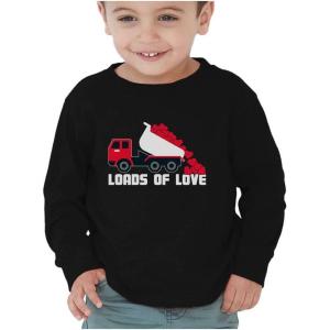 image:imageTstars Kids Tractor and Digger Poppin Valentines Day Shirt  Funny Heart Dab Long Sleeve Tee for Toddlers Boys and GirlsTruck  Black