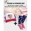 image:imageTstars USA American Flag Hat  4th of July Patriotic Trucker Cap for Men amp Women  Gift for Independence or Memorial DayHeart  BlueWhiteRed