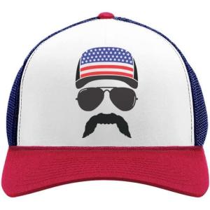 image:imageTstars USA American Flag Hat  4th of July Patriotic Trucker Cap for Men amp Women  Gift for Independence or Memorial DayMustache  BlueWhiteRed