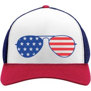 image:imageTstars USA American Flag Hat  4th of July Patriotic Trucker Cap for Men amp Women  Gift for Independence or Memorial DaySunglasses  BlueWhiteRed