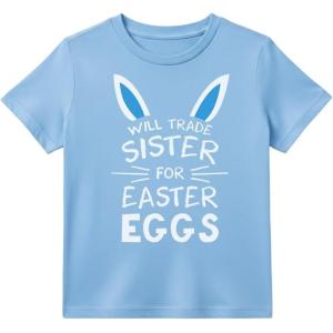 image:imageTstars St Patricks Day Shirt Funny Irish Clover Easter Bunny Eggs Infant Toddler Youth Kids TShirt Trade Sister 12M California Blue