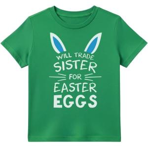 image:imageTstars St Patricks Day Shirt Funny Irish Clover Easter Bunny Eggs Infant Toddler Youth Kids TShirt Trade Sister 12M Green