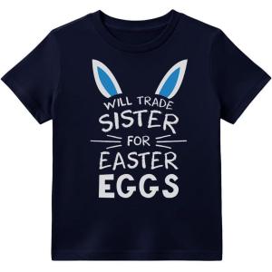 image:imageTstars St Patricks Day Shirt Funny Irish Clover Easter Bunny Eggs Infant Toddler Youth Kids TShirt Trade Sister 12M Navy