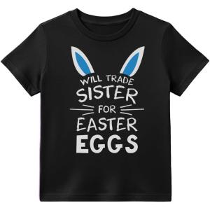 image:imageTstars St Patricks Day Shirt Funny Irish Clover Easter Bunny Eggs Infant Toddler Youth Kids TShirt Trade Sister 18M Black