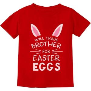 image:imageTstars St Patricks Day Shirt Funny Irish Clover Easter Bunny Eggs Infant Toddler Youth Kids TShirt Trade Brother 12M Red