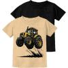 image:imageTstars Funny Shirt  Gift for Toddler amp Youth  Chicken Guess What Dinosaur Tee and Monster Tractor Shirt for KidsTractor Latte  Black 2pack