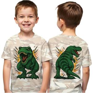 image:imageTstars Funny Shirt  Gift for Toddler amp Youth  Chicken Guess What Dinosaur Tee and Monster Tractor Shirt for KidsDino  Natural Camo