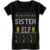 image:imageTstars Sister Elf Ugly Christmas Sweater Xmas Family Youth Kids Girls Fitted TShirtBlack