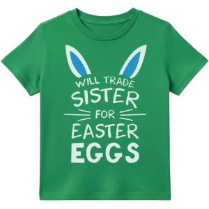 image:imageTstars St Patricks Day Shirt Funny Irish Clover Easter Bunny Eggs Infant Toddler Youth Kids TShirtEaster Sister  Green
