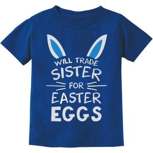 image:imageTstars St Patricks Day Shirt Funny Irish Clover Easter Bunny Eggs Infant Toddler Youth Kids TShirtEaster Sister  Navy