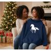 image:imageTstars Infinity Love Horse Hoodie for Women and Teen Girls Equestrian Horseback Riding Gift Idea Sweatshirt with HorsesHeart  Blue