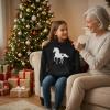 image:imageTstars Just a Girl Who Loves Horses Hoodie for Girls Youth Equestrian Hoodies Gift Horseback Riding and FansBlack
