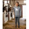 image:imageTstars Just a Girl Who Loves Horses Hoodie for Girls Youth Equestrian Hoodies Gift Horseback Riding and FansGray