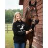 image:imageTstars Just a Girl Who Loves Horses Hoodie for Girls Youth Equestrian Hoodies Gift Horseback Riding and FansLoves  Black