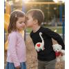 image:imageTstars Kids Tractor and Digger Poppin Valentines Day Shirt  Funny Heart Dab Long Sleeve Tee for Toddlers Boys and GirlsPuff Dino  Black