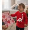 image:imageTstars Kids Tractor and Digger Poppin Valentines Day Shirt  Funny Heart Dab Long Sleeve Tee for Toddlers Boys and GirlsPuff Dino  Red