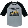 image:imageTstars Going to Be Big A Brother Tractor Lover 34 Sleeve Baseball Jersey Toddler ShirtDark Gray