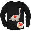 image:imageTstars Kids Tractor and Digger Poppin Valentines Day Shirt  Funny Heart Dab Long Sleeve Tee for Toddlers Boys and GirlsPuff Dino  Black