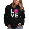 image:imageTstars Volleyball Hoodie for Teen Girls and Women  Athletic Sports Pullover Gift for Players Coaches amp FansLove Vp  Black