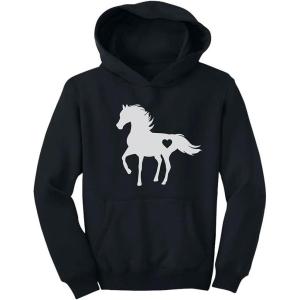 image:imageTstars Just a Girl Who Loves Horses Hoodie for Girls Youth Equestrian Hoodies Gift Horseback Riding and FansBlack