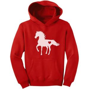 image:imageTstars Just a Girl Who Loves Horses Hoodie for Girls Youth Equestrian Hoodies Gift Horseback Riding and FansRed