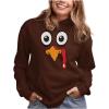image:imageTstars Funny Turkey Face Thanksgiving Hoodie  Pullover Sweatshirt for Women amp Teen Girls Holiday OutfitBrown