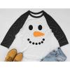 image:imageTstars Snowman Shirt Christmas Holiday Cute Toddler Raglan 34 Sleeve Baseball TeeBlackWhite
