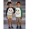 image:imageTstars Snowman Shirt Christmas Holiday Cute Toddler Raglan 34 Sleeve Baseball TeeBlackWhite