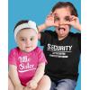 image:imageTstars Funny Security Squad Big Brother Little Sister Matching Sibling Outfits Toddler Kids Tshirt amp Baby Bodysuit SetBrother Black  Sister Wow Pink