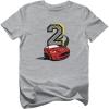 image:imageTstars 2nd Birthday Shirt for Boys  Fun Number Two Car TShirt Gift for 2YearOld Toddler Kids Party OutfitGray