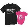 image:imageTstars Funny Security Squad Big Brother Little Sister Matching Sibling Outfits Toddler Kids Tshirt amp Baby Bodysuit SetBrother Black  Sister Wow Pink