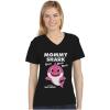 image:imageTstars Mommy Shark Shirt Baby Shark Doo Doo Doo VNeck Fitted Women TShirtBlack