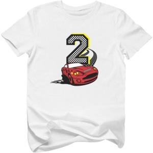 image:imageTstars 2nd Birthday Shirt for Boys  Fun Number Two Car TShirt Gift for 2YearOld Toddler Kids Party OutfitWhite