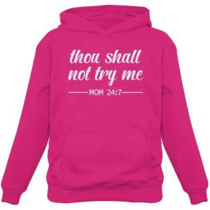 image:imageTstars Mom Hoodie Thou Shall Not Try Me Mama Sweatshirt Funny Mom Gift Women HoodiePink