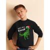 image:imageTstars Christmas Pullover for Kids Jingle Bell Rawr T Rex Santa Youth Kids SweatshirtGray