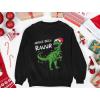 image:imageTstars Christmas Pullover for Kids Jingle Bell Rawr T Rex Santa Youth Kids SweatshirtGray