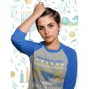 image:imageTstars Happy Chrismukkah Ugly Xmas Hanukkah 34 Women Sleeve Baseball Jersey ShirtBlueGray