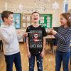 image:imageTstars Santa Floss Dancing Shirt for Kids Youth  Boys Girls Reindeer Holiday Christmas Ugly Sweater Style TeeFloss  Black