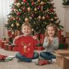 image:imageTstars Santa Floss Dancing Shirt for Kids Youth  Boys Girls Reindeer Holiday Christmas Ugly Sweater Style TeeReindeer  Red