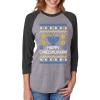 image:imageTstars Happy Chrismukkah Ugly Xmas Hanukkah 34 Women Sleeve Baseball Jersey ShirtBlackGray