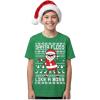 image:imageTstars Santa Floss Dancing Shirt for Kids Youth  Boys Girls Reindeer Holiday Christmas Ugly Sweater Style TeeFloss  Green